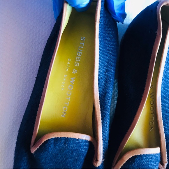 Stubbs & Wootton Navy Loafers with Colorful Flag Embroidery - Picture 5 of 10